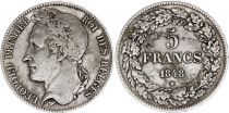 Belgique 5 Francs, Leopold I - 1848