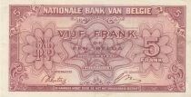 Belgique 5 Francs 1943 - Rouge - Série N1