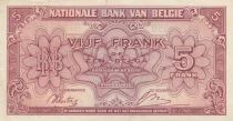 Belgique 5 Francs 1943 - Rouge - Série R1