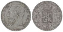 Belgique 5 Francs Léopold II - Armoiries - 1871