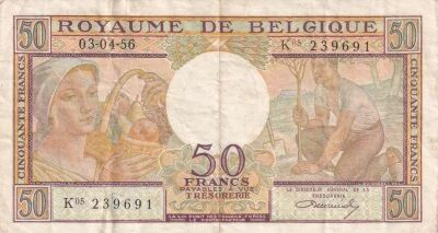 Belgique 50 Francs - Agriculteurs - 03-04-1956 - S�rie K05