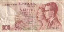 Belgique 50 Francs - Roi Baudouin et Reine Fabiola - Parlement &agrave; Bruxelles - 1966 - S&eacute;rie V