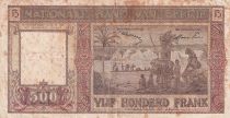 Belgique 500 Francs - Léopold II - Représentation du Congo - 28-03-1947 - Série D.1655 - P.127b