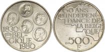 Belgique 500 Francs, Cinq rois  -  1980