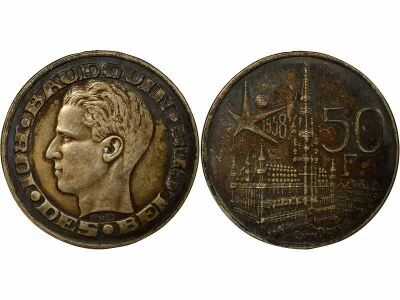 Belgique Baudouin - 50 Francs Argent, Exposition Universelle - 1958 Bruxelles