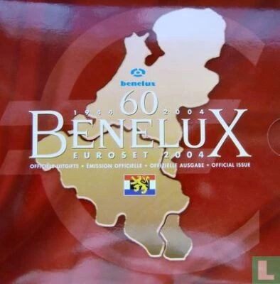 Belgique Coffret BU BENELUX - 24 pi�ces - 3 s�rie de 1 centime � 2 euros - Plus 1 m�daille argent - 2004