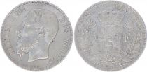 Belgique KM.24 5 Francs, Leopold II - Armoiries - 1875
