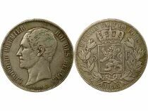 Belgique L&eacute;opold I - 5 Francs Argent, T&ecirc;te nue - 1853 Bruxelles