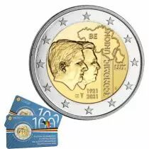 Belgique LOT 2 X 2 Euros Coincard Comm&eacute;mo. Belgique 2021 - Union &eacute;conomique Belgo-luxembourgeoise (UEBL)