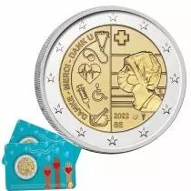 Belgique LOT 2 X 2 Euros Coincard Comm&eacute;mo. Belgique 2022 - Soins contre le COVID
