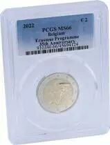 Belgique Pi&egrave;ce 2 Euros Comm&eacute;mo. BU BELGIQUE 2022 - 35 ans du Programme ERASMUS - PCGS MS66