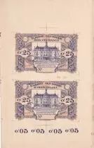 Belgique Planche non d&eacute;coup&eacute;e - 25 Centimes - Billet de n&eacute;cessit&eacute; de St Josse-Ten-Noode - Epreuve recto