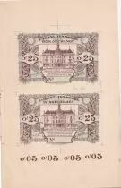 Belgique Planche non d&eacute;coup&eacute;e - 25 Centimes - Billet de n&eacute;cessit&eacute; de St Josse-Ten-Noode - Epreuve recto