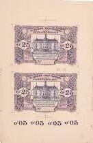 Belgique Planche non d&eacute;coup&eacute;e - 25 Centimes - Billet de n&eacute;cessit&eacute; de St Josse-Ten-Noode - Epreuve recto
