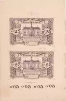 Belgique Planche non d&eacute;coup&eacute;e - 25 Centimes - Billet de n&eacute;cessit&eacute; de St Josse-Ten-Noode - Epreuve recto