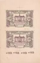 Belgique Planche non d&eacute;coup&eacute;e - 25 Centimes - Billet de n&eacute;cessit&eacute; de St Josse-Ten-Noode - Epreuve recto