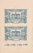 Belgique Planche non d&eacute;coup&eacute;e - 25 Centimes - Billet de n&eacute;cessit&eacute; de St Josse-Ten-Noode - Epreuve recto