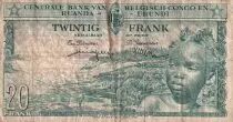 Belgischer Kongo 20 Francs - Boy and Dam - 01-12-1959 - Serial AX 875414