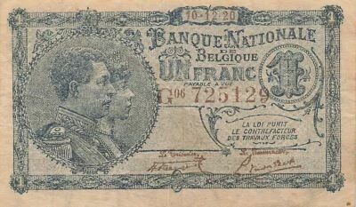 Belgium 1 Franc - 01-12-1920 - P.92