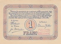 Belgium 1 Franc - New glass union - 1915 - Necessity banknote cancelled