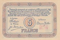 Belgium 1 Franc - New glass union - 1915 - Necessity banknote cancelled