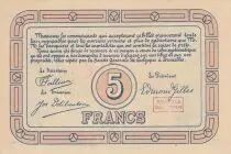 Belgium 1 Franc - New glass union - 1915 - Necessity banknote cancelled