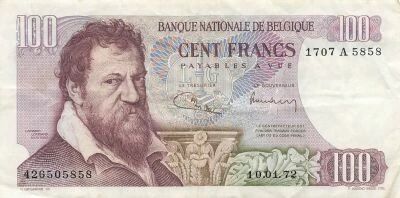 Belgium 100 Francs - 10-01-1972 - P.134
