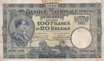 Belgium 100 Francs - Albert and Elizabeth - 1929 - F to VF - P.102