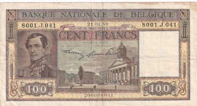 Belgium 100 Francs - Leopold I - Mounted troops - January 21, 1950 - Series J