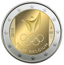 Belgium 2 Euro Olympics Games Rio - 2016 Proof