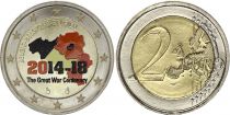 Belgium 2 Euros - WWI - Colorised - 2014