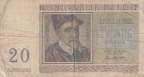 Belgium 20 Francs - Roland de Lassus - Philippus de Monte - 1950 - Serial O.04 - P.132a