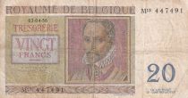 Belgium 20 Francs - Roland de Lassus - Philippus de Monte - 1956 - Serial M.13 - P.132b