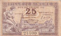 Belgium 25 Centimes - Ville de Binche - Bon de Caisse - 1918