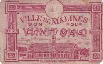 Belgium 25 Cents - City of Malines - 1917 - Serial C -