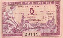 Belgium 5 Centimes - Ville de Binche - Bon de Caisse - 1918