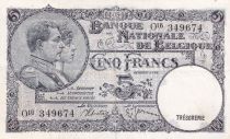 Belgium 5 Francs - Albert & Elizabeth - 04-05-1938 - Error issuing date 1988