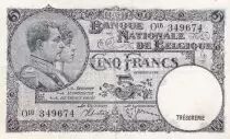 Belgium 5 Francs - Albert & Elizabeth - 04-05-1938 - Error issuing date 1988