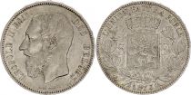 Belgium 5 Francs,  Leopold  II  - 1873