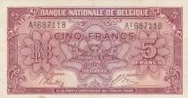 Belgium 5 Francs 1943 - Red - Serial A1