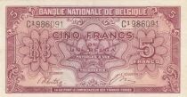 Belgium 5 Francs 1943 - Red - Serial C1