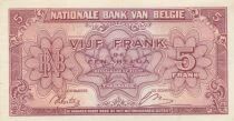 Belgium 5 Francs 1943 - Red - Serial C1