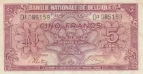 Belgium 5 Francs 1943 - Red - Serial D1