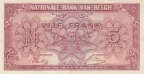 Belgium 5 Francs 1943 - Red - Serial M1