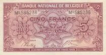 Belgium 5 Francs 1943 - Red - Serial M1