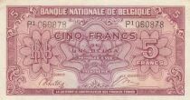 Belgium 5 Francs 1943 - Red - Serial P1