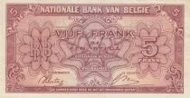 Belgium 5 Francs 1943 - Red - Serial Z1