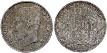 Belgium 5 Francs Leopold II - Arms - 1871 - Silver