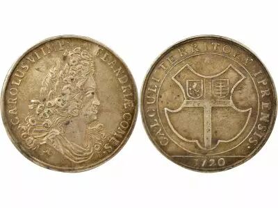 Belgium Flanders, Charles VI - Silver Token, Territory of Ypres - 1720