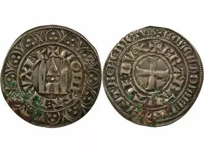 Belgium John I - Silver Gros with Brabant Castel - 1282 / 1294 Brussels